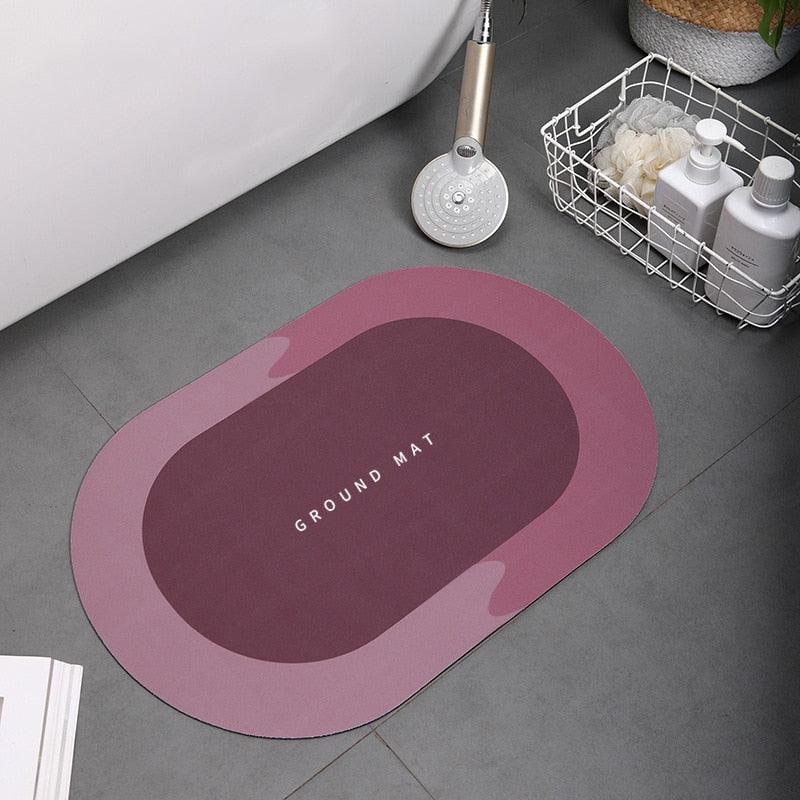 Super Absorbent Shower Bath Mat Bathroom Anti - Slip Carpet Rug Simple Kitchen Entrance Soft Door Bathtub Side Bath Mat Home Decor - Ammpoure Wellbeing