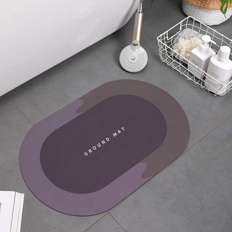 Super Absorbent Shower Bath Mat Bathroom Anti - Slip Carpet Rug Simple Kitchen Entrance Soft Door Bathtub Side Bath Mat Home Decor - Ammpoure Wellbeing