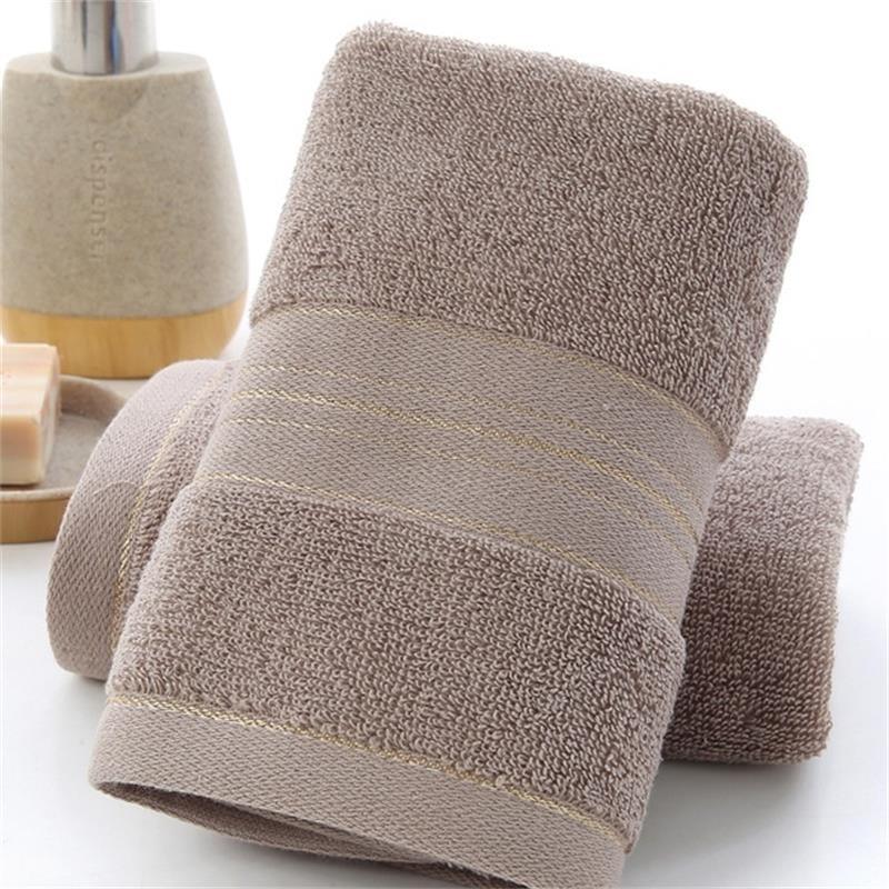 Thickened Cotton Bath Towel Increases Water Absorption Adult Bath Towel Solid Color Golden Silk Soft Affinity Face Towel - Ammpoure Wellbeing