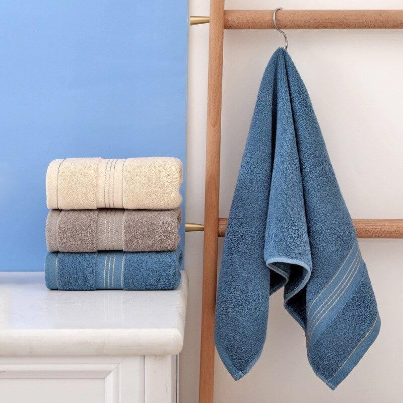 Thickened Cotton Bath Towel Increases Water Absorption Adult Bath Towel Solid Color Golden Silk Soft Affinity Face Towel - Ammpoure Wellbeing