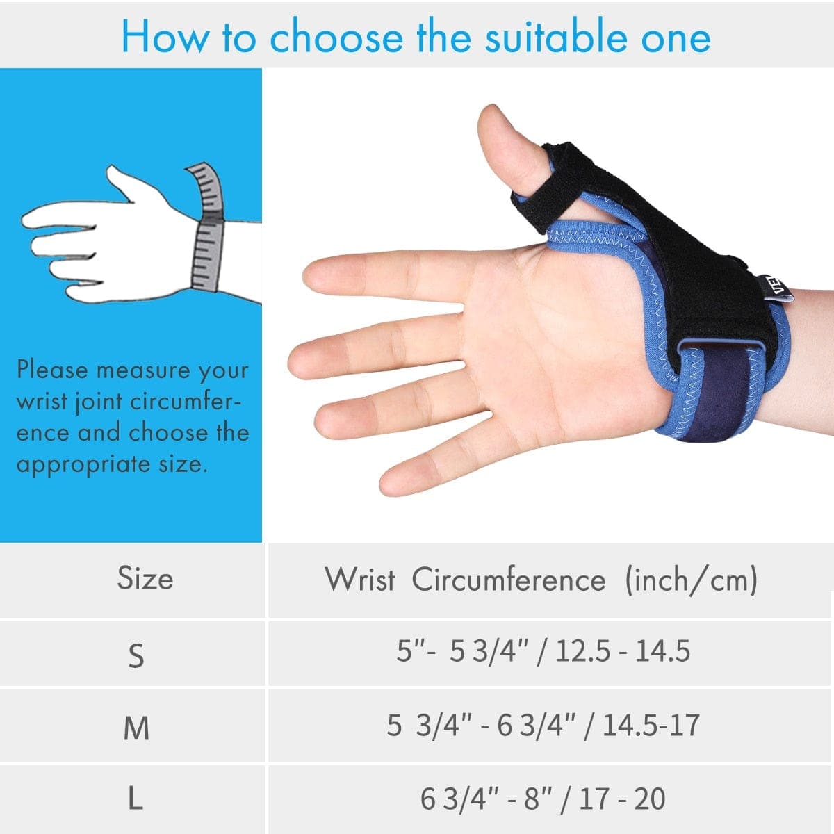 Thumb Splint with Wrist Support Brace Thumb Brace for Tendonitis Pain Relief Octopus - Shaped Splint Fits The Thumb Well - Ammpoure Wellbeing