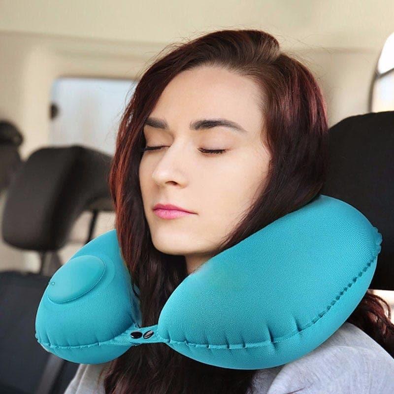 Travel Pillows Airplanes Inflatable Super Light Portable Neck Pillow U - Shape Automatic Inflatable Cervical Vertebr Pillow - Ammpoure Wellbeing
