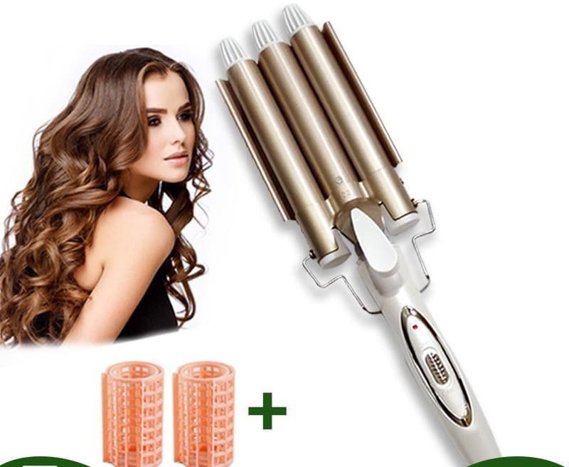 Triple barrel curling iron wave hair curlers - Ammpoure Wellbeing