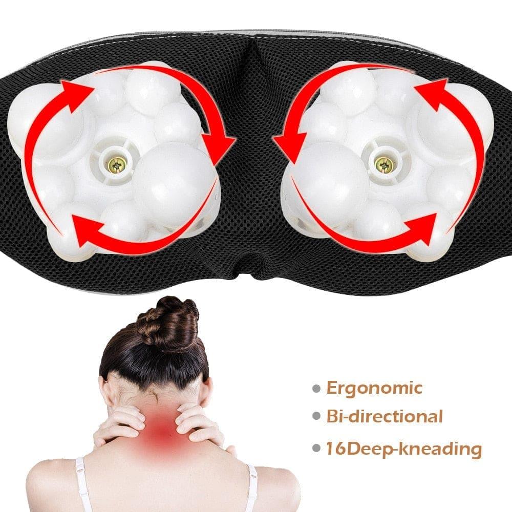 U Shape Electrical Shiatsu Body Shoulder Neck Massager Back Infrared 4D Kneading Massage Shawl Car Home Best Gift HealthCare - Ammpoure Wellbeing