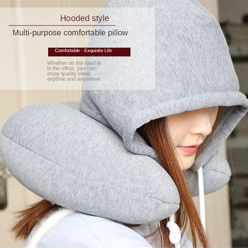 U - shaped Hooded Travel Home Pillows Car Seats Office Aircraft Pillows Neck Pillows Lightweight Sleeping Pads Popular New Models - Ammpoure Wellbeing