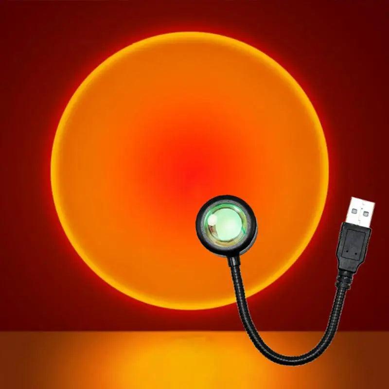 USB Sunset Lamp LED Rainbow Neon Night Light Projector Photography Wall Atmosphere Light For Bedroom Home Room Decor Gift - Ammpoure Wellbeing