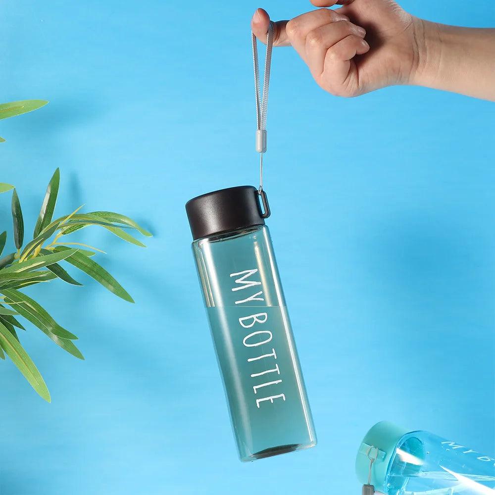 Water Bottle Transparent Square Plastic Drink Cup Outdoor Cold Juice Milk Sport Bottle With Portable Rope Leakproof Water Bottle - Ammpoure Wellbeing