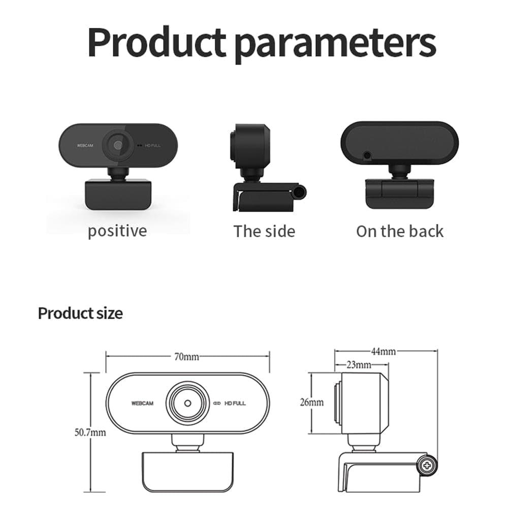 Webcam 1080P Full HD Web Camera With Microphone USB Plug Web Cam For PC Computer Mac Laptop Desktop YouTube Skype Mini Camera - Ammpoure Wellbeing