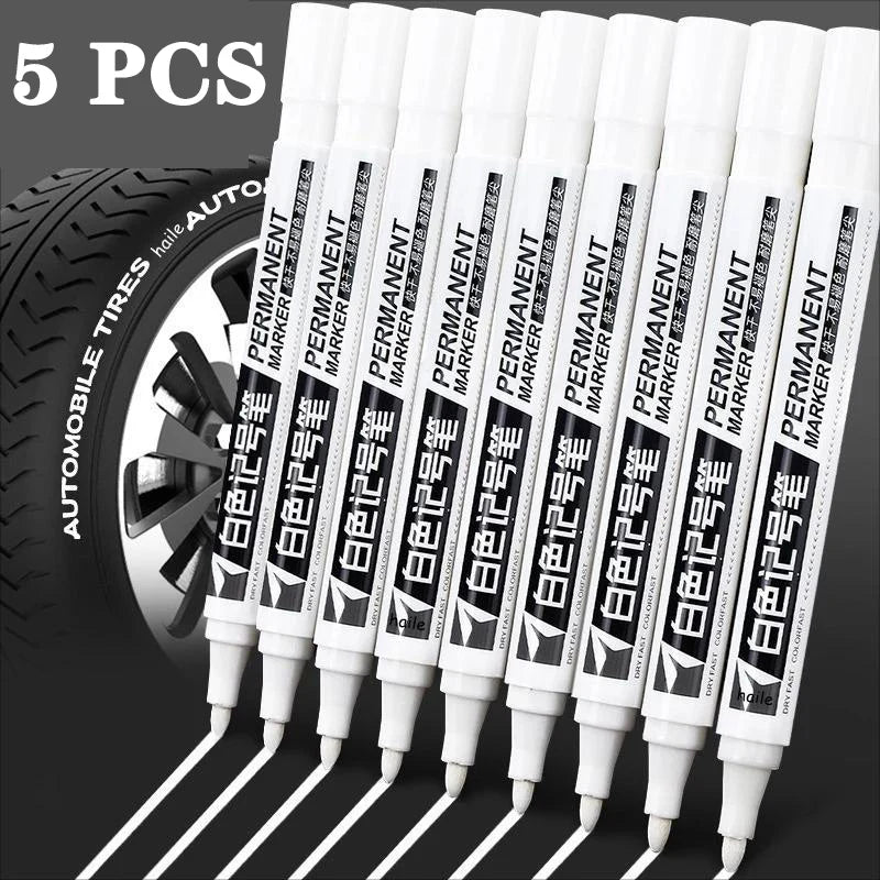 White Marker Pens set 2.0mm Oily Waterproof White Gel Pen DIY Graffiti Sketching Marker Stationery Writing School Supplies brush - Ammpoure Wellbeing