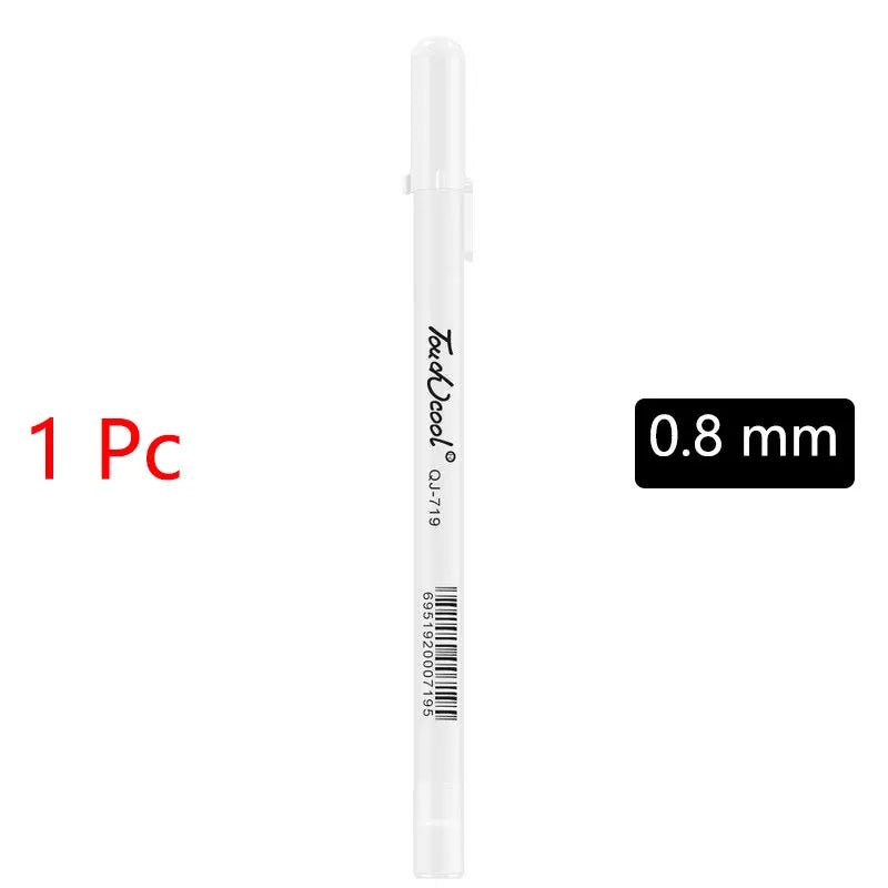 White Marker Pens set 2.0mm Oily Waterproof White Gel Pen DIY Graffiti Sketching Marker Stationery Writing School Supplies brush - Ammpoure Wellbeing