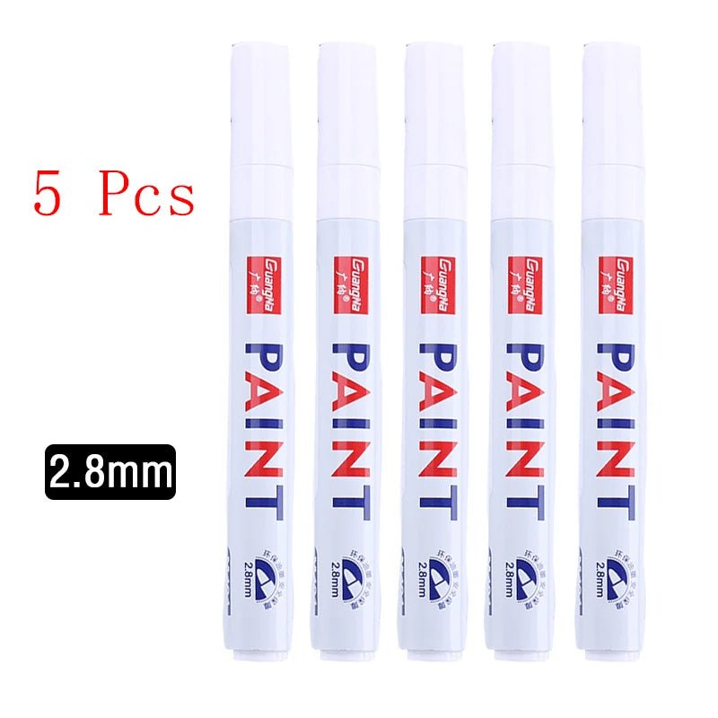 White Marker Pens set 2.0mm Oily Waterproof White Gel Pen DIY Graffiti Sketching Marker Stationery Writing School Supplies brush - Ammpoure Wellbeing