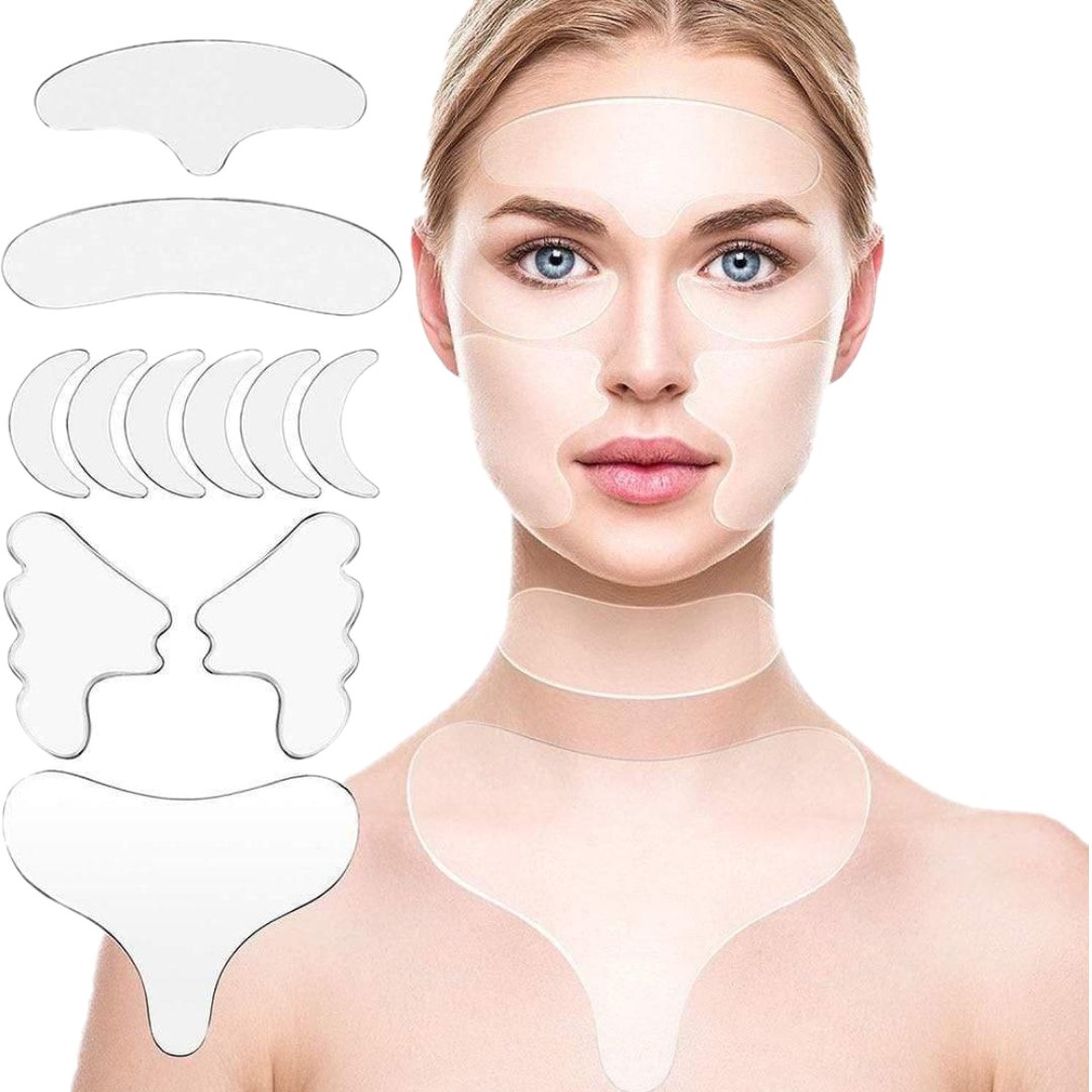 Wholesale 18 pieces Reusable Silicone Anti Wrinkle Patches for Face, Forehead, Under Eye - Pack of 10 - Ammpoure Wellbeing