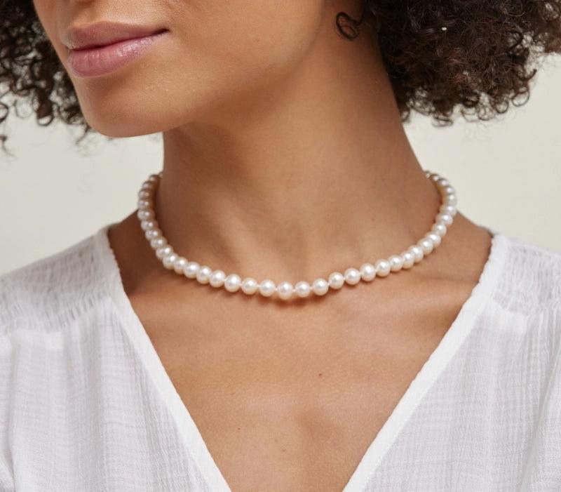 Wholesale UK 5mm Natural Fresh Water Real Pearl Necklace (Single Strand) Bulk - Ammpoure Wellbeing