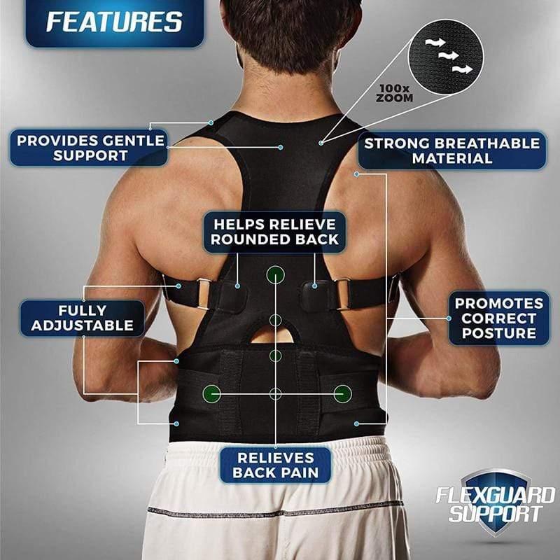 Wholesale UK Adjustable Magnetic Therapy Posture Corrector and Back Support Brace Belt for Men and Women (S - XXL) Bulk - Ammpoure Wellbeing