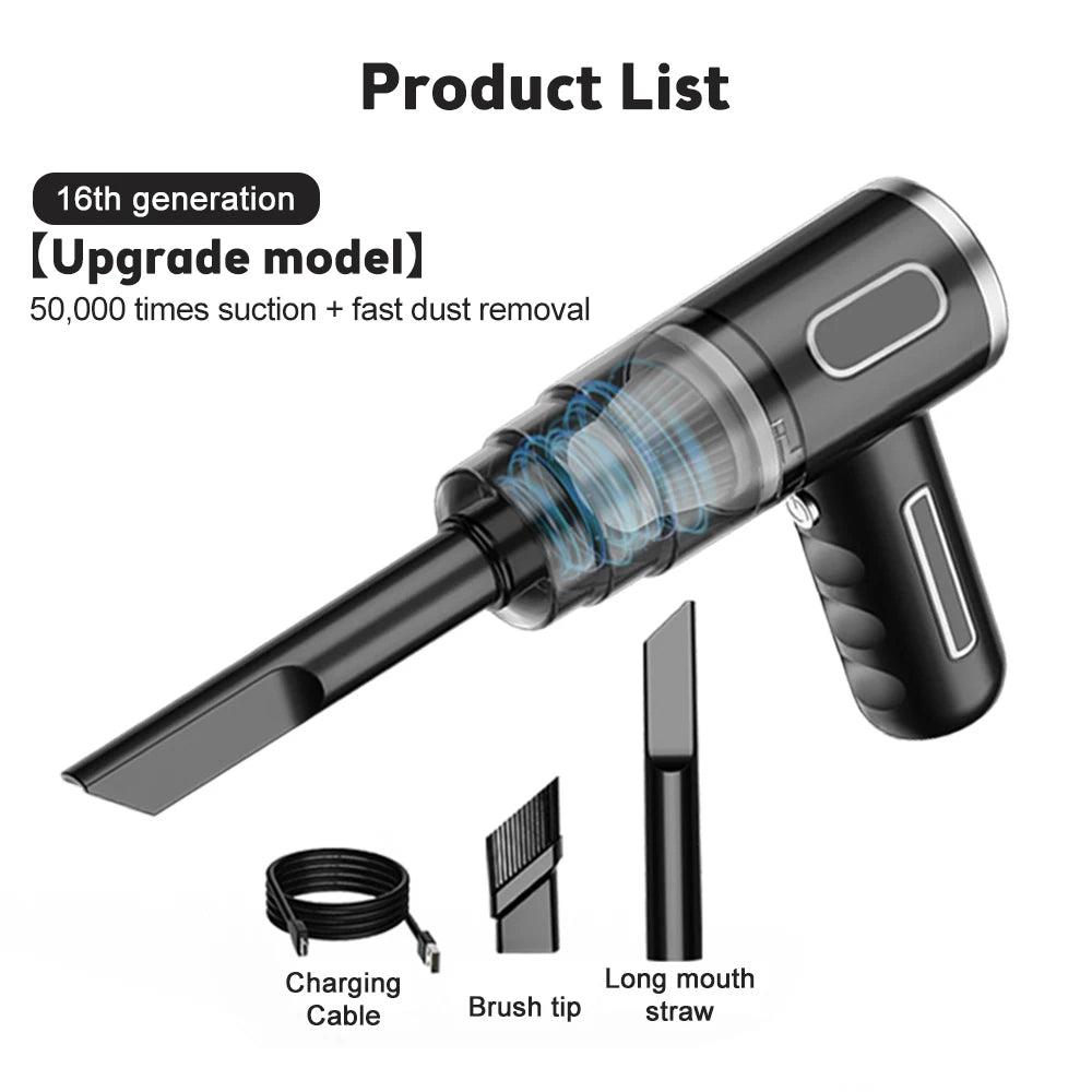 Wireless Car Vacuum Cleaner Strong Suction Dust Catcher Cordless Handheld Wet Dry Vacuum Cleaner Air Duster For Car - Ammpoure Wellbeing