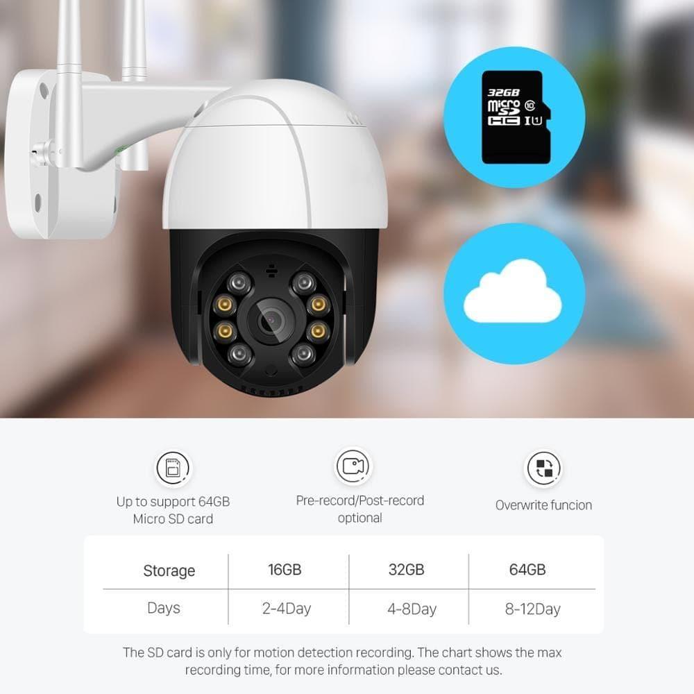 Wireless Wifi Security CCTV Camera 1080P PTZ 4X Digital Zoom AI Human Detect ONVIF Audio - Ammpoure Wellbeing