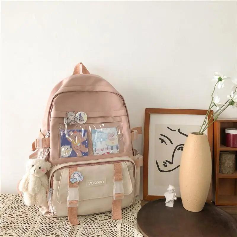 Women Backpack Waterproof School Bag For Teenager Girl Student Bookbag Laptop Cute Female Travel Bagpack - Ammpoure Wellbeing