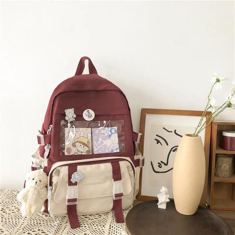 Women Backpack Waterproof School Bag For Teenager Girl Student Bookbag Laptop Cute Female Travel Bagpack - Ammpoure Wellbeing