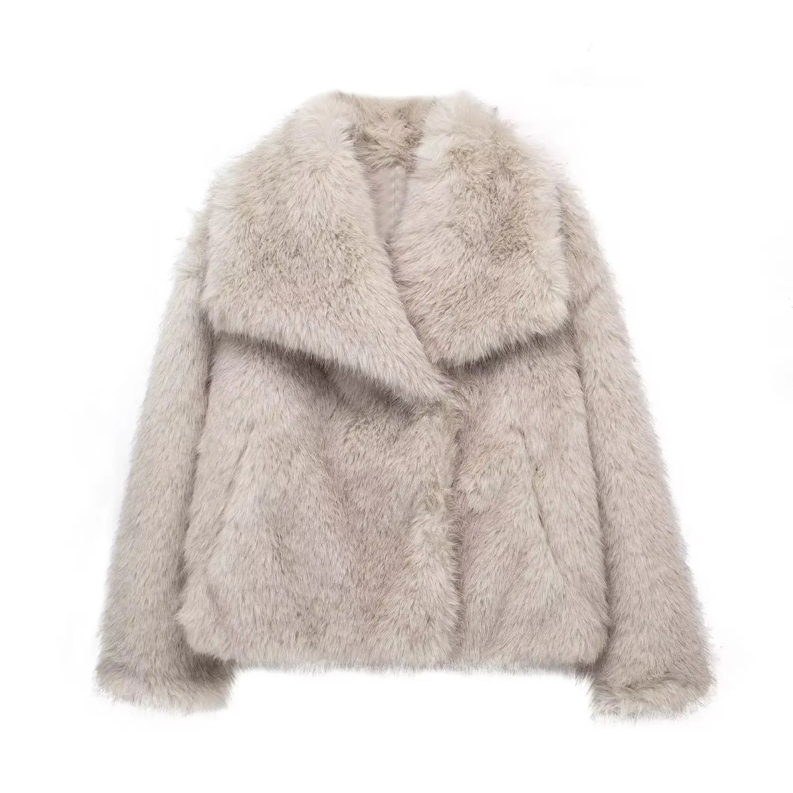 Women's 2023 Winter New European and American Style Artificial Fur Effect Short Jacket 4360240 712 - Ammpoure Wellbeing