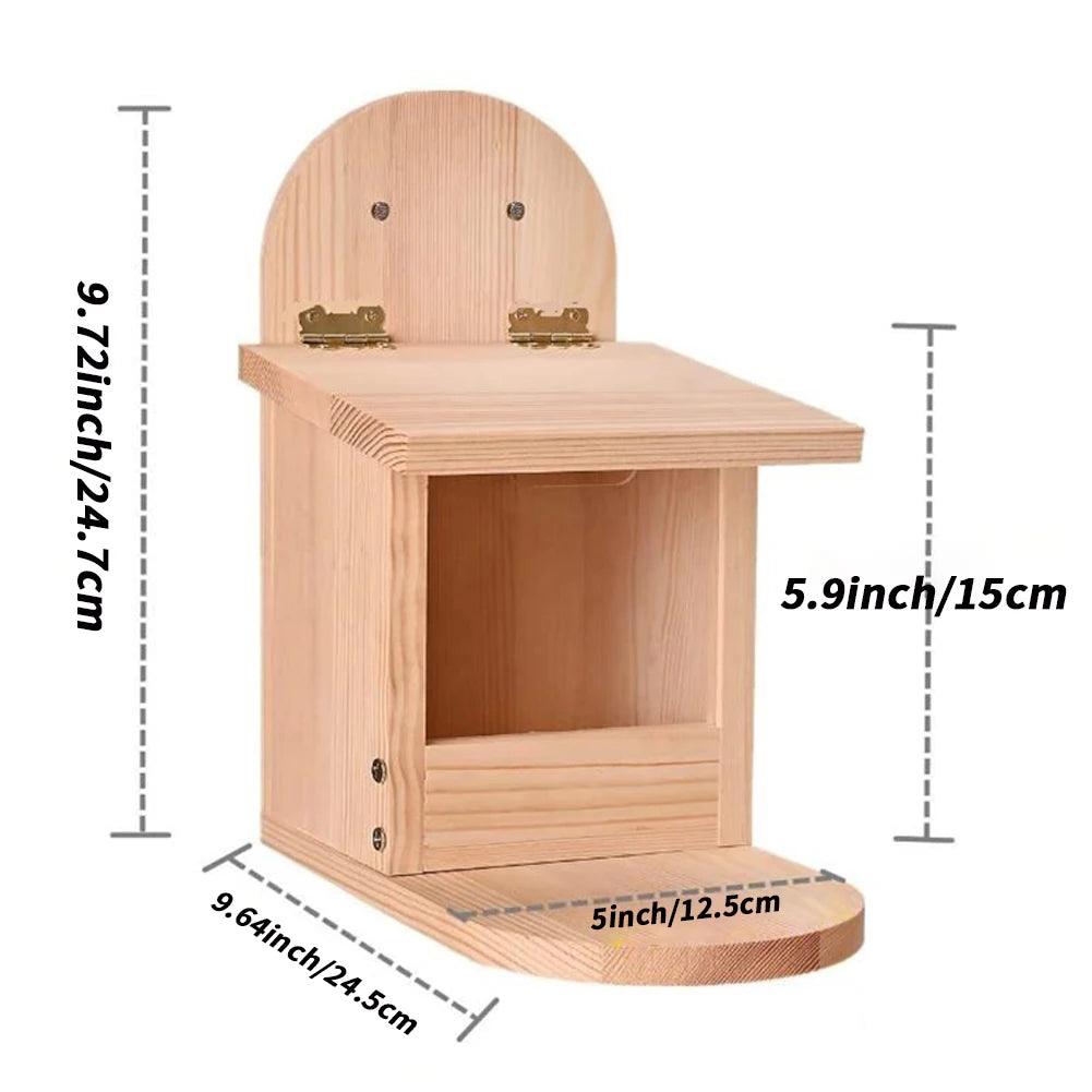 Wooden Squirrel Picnic Table With Roof Squirrel Feeder House Wild Outside Corn Cob Holders Easy To Assemble Hanging Squirrel - Ammpoure Wellbeing