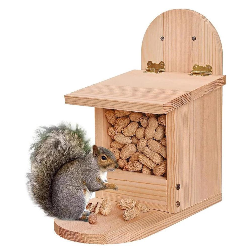 Wooden Squirrel Picnic Table With Roof Squirrel Feeder House Wild Outside Corn Cob Holders Easy To Assemble Hanging Squirrel - Ammpoure Wellbeing