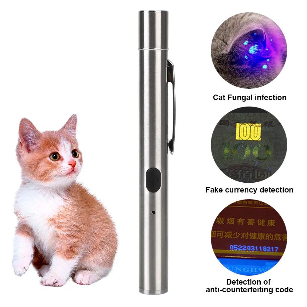 Wood's Lamp Skin Ultraviolet Light Waterproof Cat Moss Tinea Light Pet Fungus Detection 365 UV Black Mirror UV Flashlight - Ammpoure Wellbeing