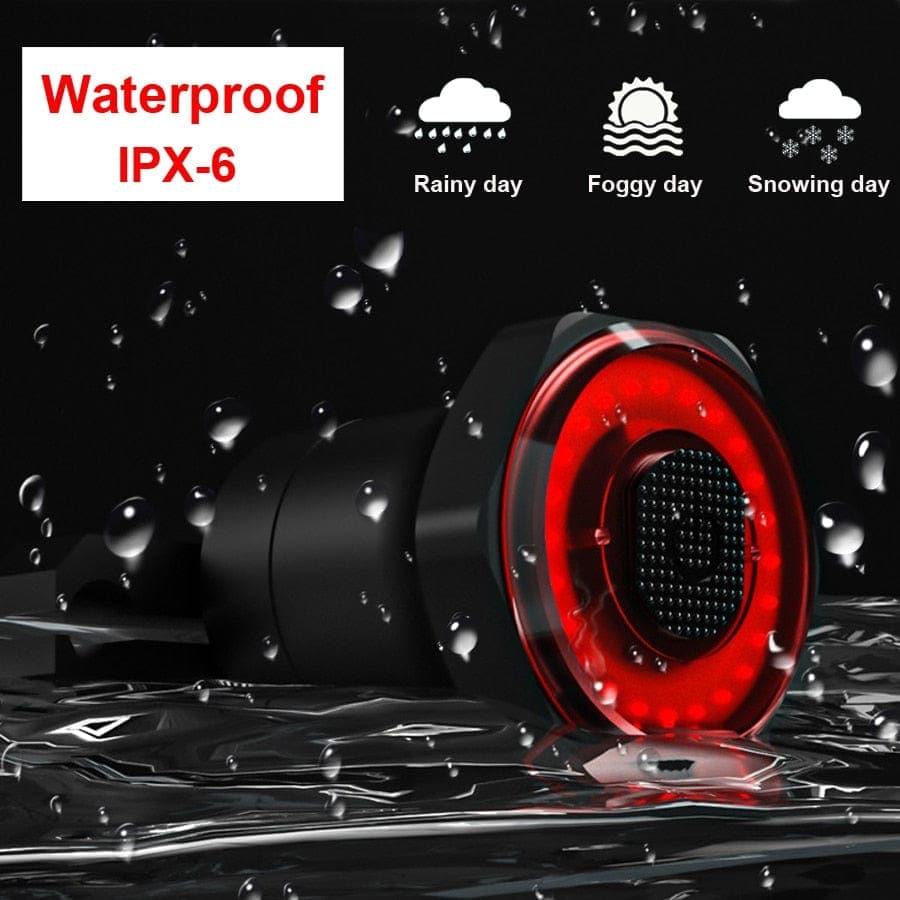 Smart Bicycle Rear Light Auto Start/Stop Brake Sensing IPx6 Waterproof USB Charge Cycling Tail Taillight Bike LED Light - Ammpoure Wellbeing 🇬🇧